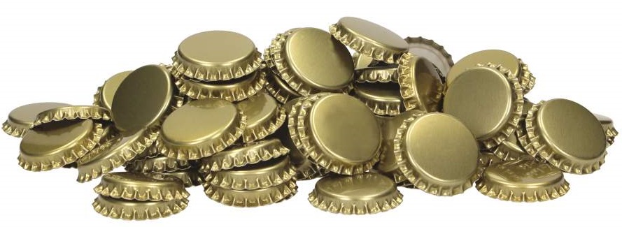 KORUNKOVÝ UZÁVĚR krátký průměr 26mm "ZLATÝ" (balení 100ks)